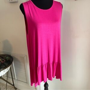 BELLAMIE Plus Hot Pink Sleeveless Knit Swing Top! Great condition!  1X